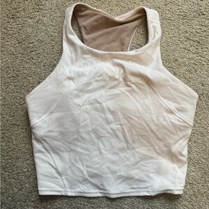 Lululemon White Racerback Athletic Cropped Tank Top